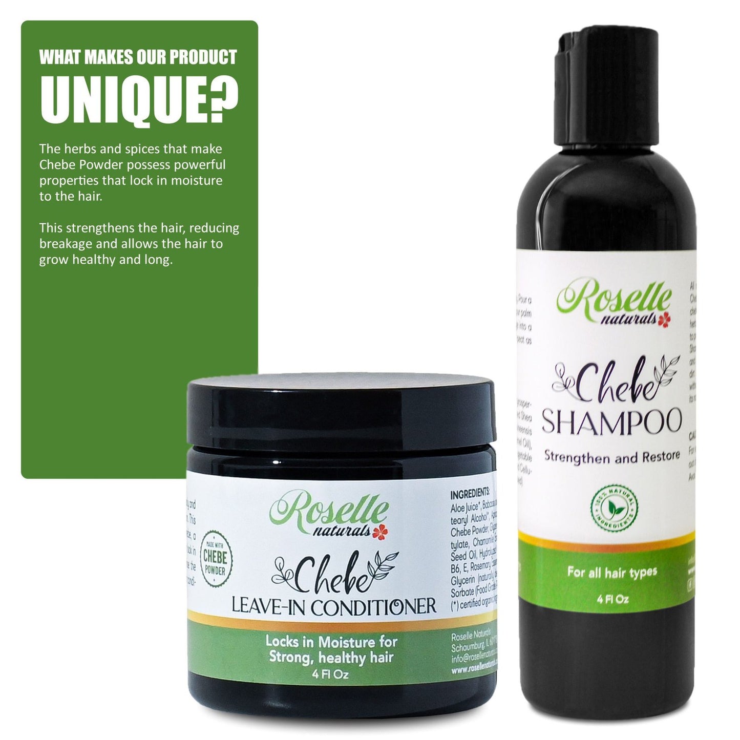 Chebe Super Moisturizing Shampoo and Conditioner Combo Pack. All natural Chebe Shampoo and Chebe Leave-in Conditioner Value Pack 4oz. Save when you buy both image 2