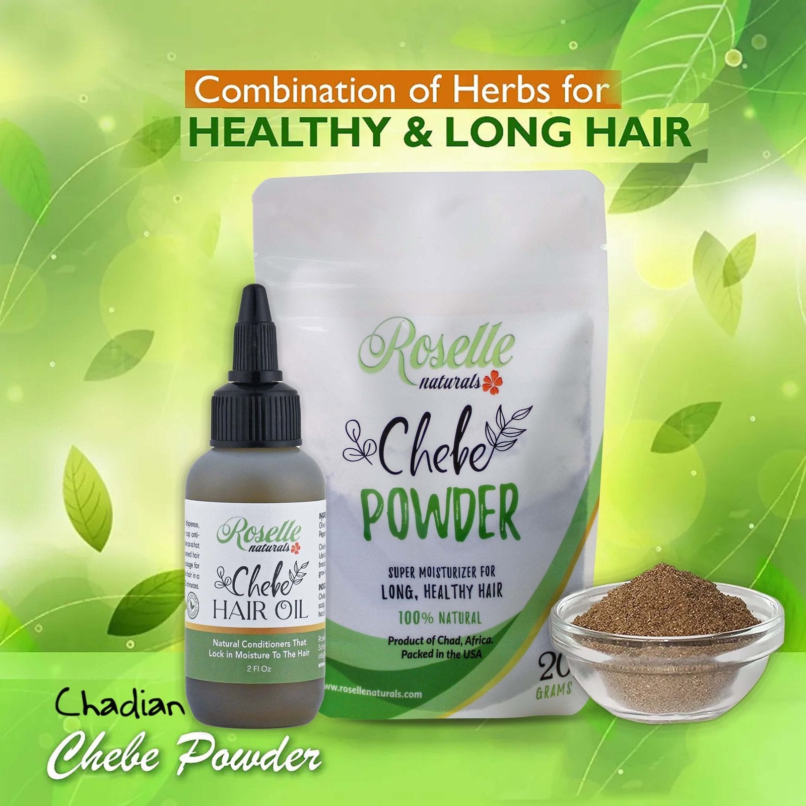 Chebe Powder Super Moisturizing Bundle Pack (Starter Kit). Super Moisturizing Chebe Powder and Oil hair growth combo. Chebe Powder Sourced directly from Chad, Africa image 4