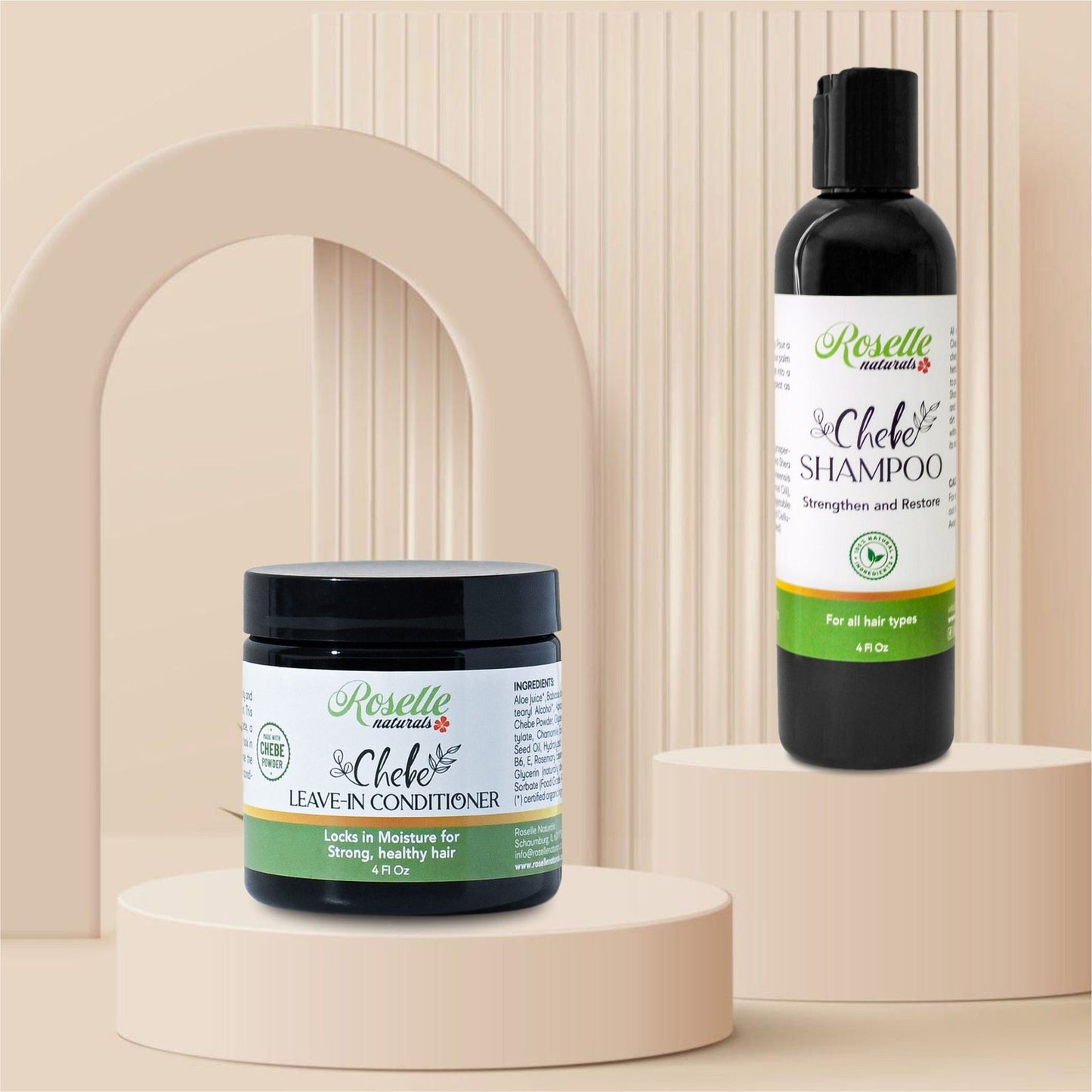 Chebe Super Moisturizing Shampoo and Conditioner Combo Pack. All natural Chebe Shampoo and Chebe Leave-in Conditioner Value Pack 4oz. Save when you buy both image 1